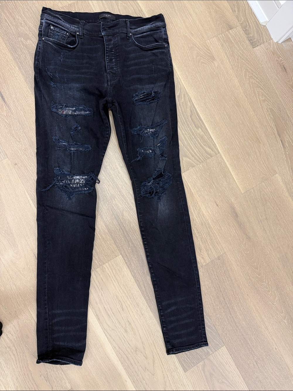 AMIRI Black Distressed Jeans